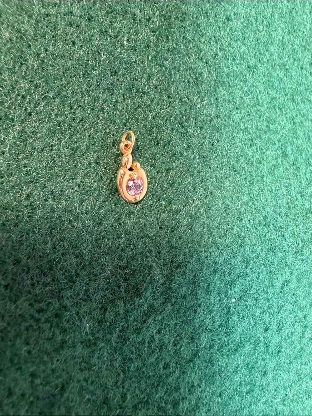 Vintage Kaynar 14K Gold Purple Amethyst Mother Child Charm Pendant - Picture 6 of 6